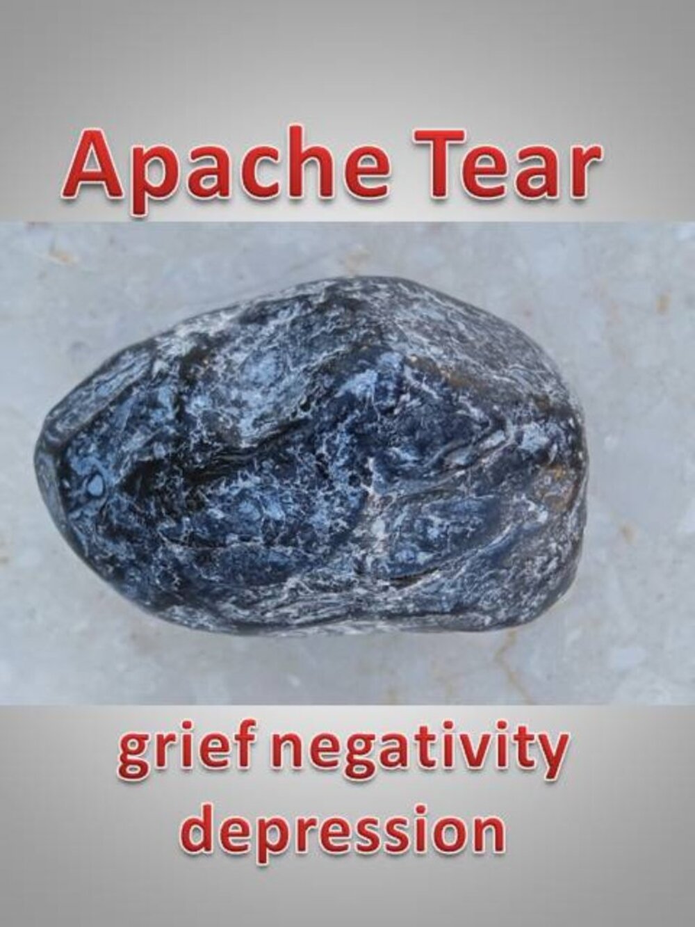#3 Apache Tears raw stone rock crystal Healing Support XL